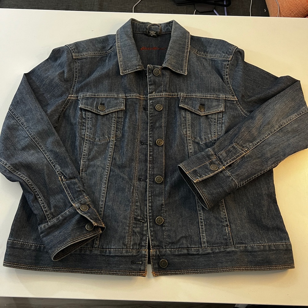 Eddie Bauer Women’s Dark Blue Denim Jacket, size XL
